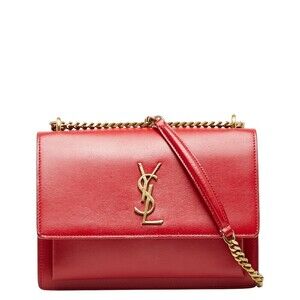 Saint Laurent Sunset shoulder bag red leather